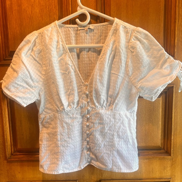 Tie-sleeve Evie Top in Textured Gingham - Size 4 - Picture 4 of 8